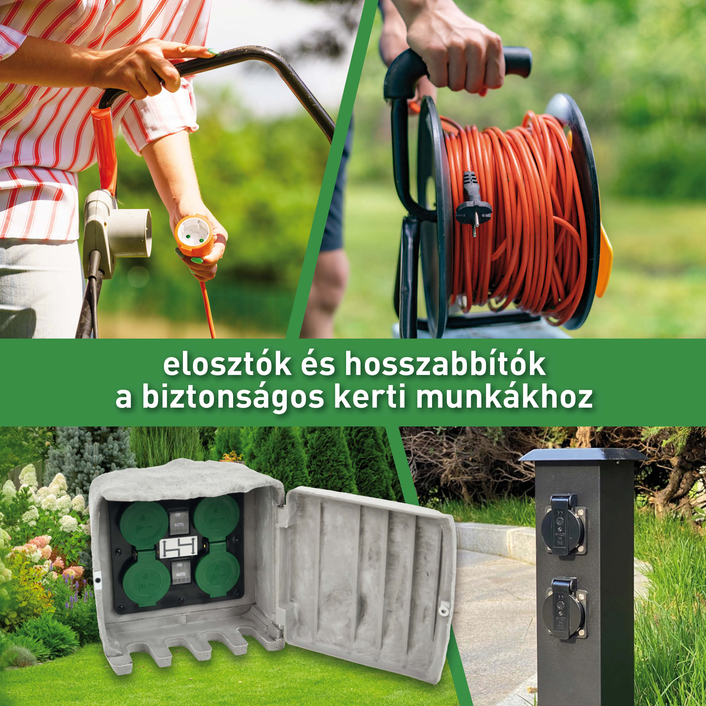 Kerti elosztók, hosszabbítók