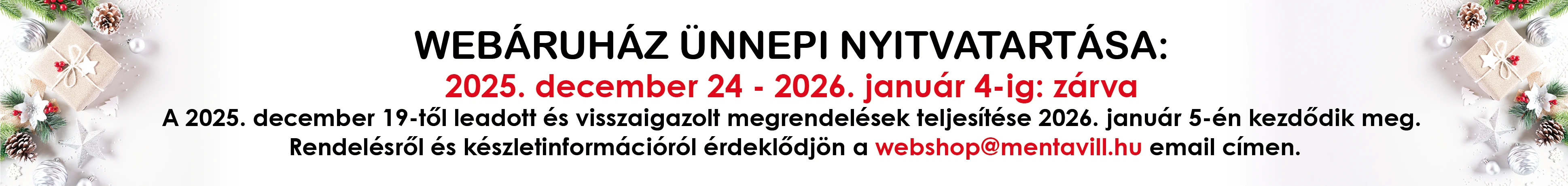 Ünnepi nyitvtartás