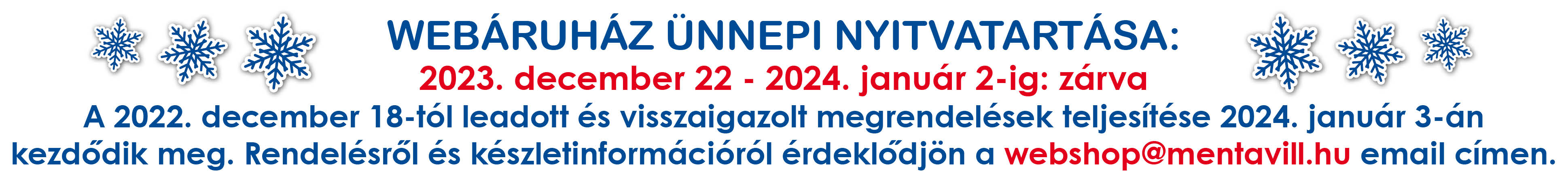 Ünnepi nyitvatartás