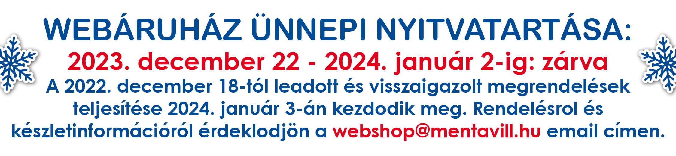 Ünnepi nyitvatartás