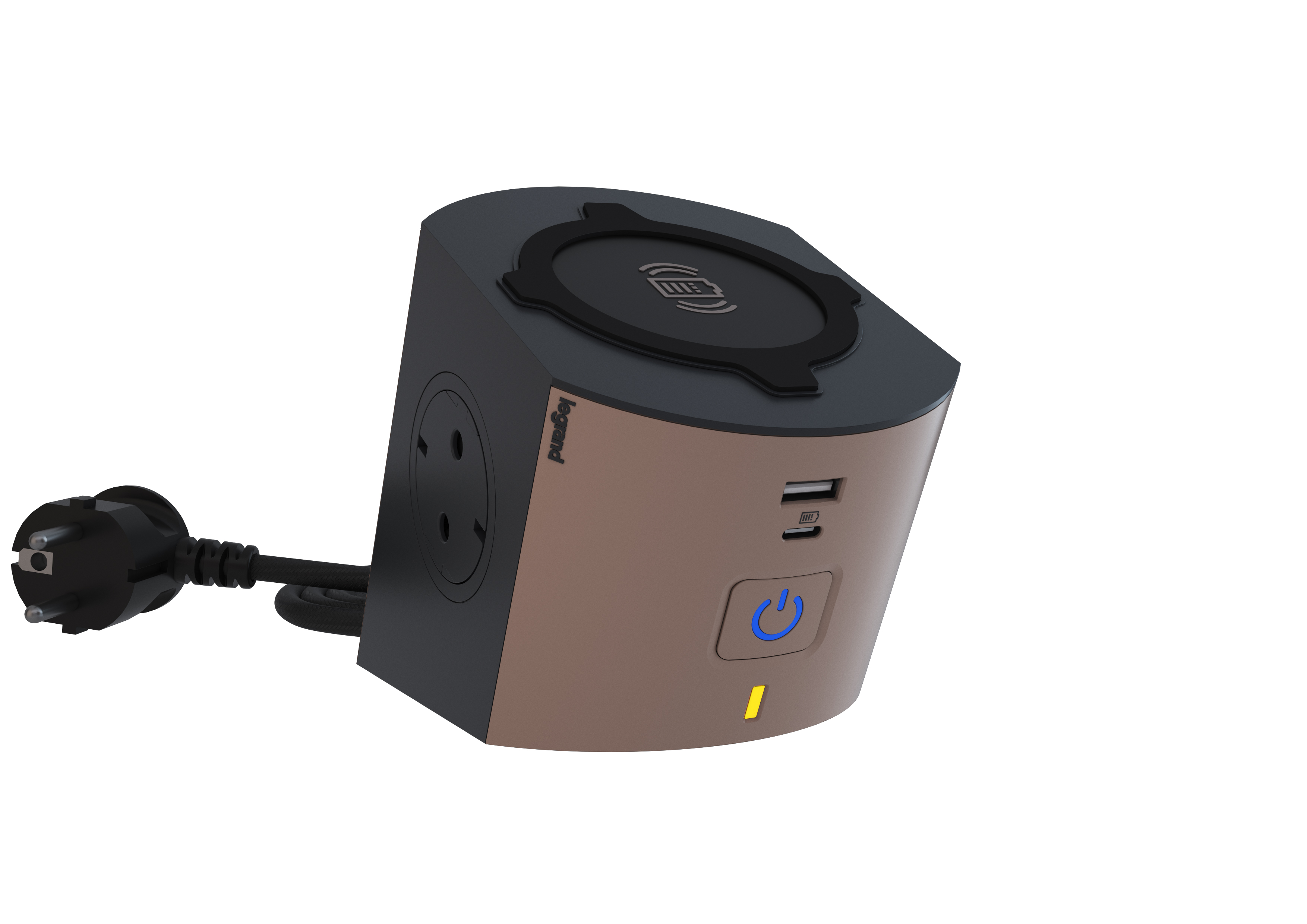 ELOSZTÓ 2-ES IND.TÖLT.USB-A+C,2M SZ/