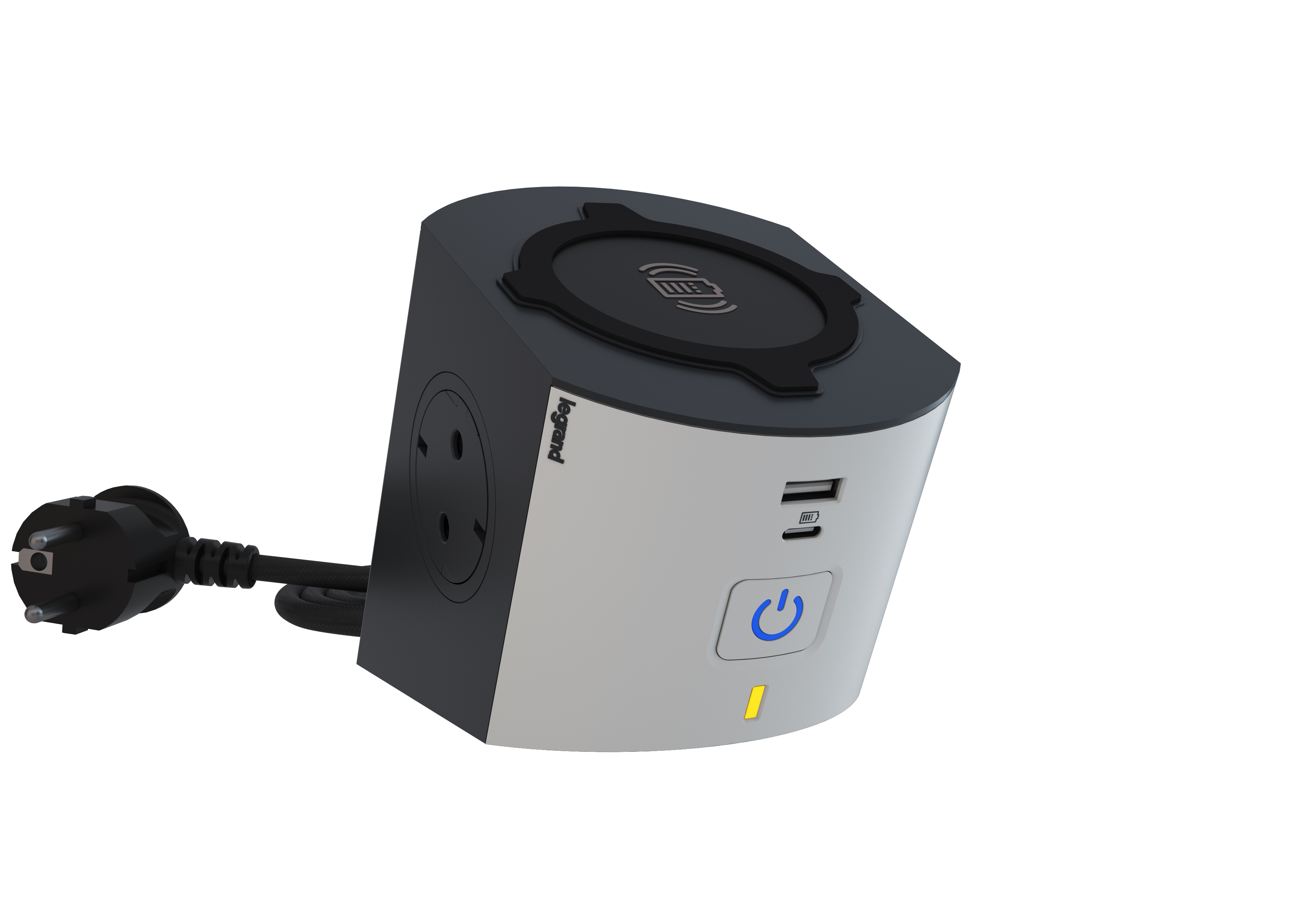 ELOSZTÓ 2-ES IND.TÖLT.USB-A+C,2M SZ/