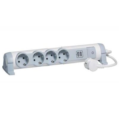 ELOSZTÓ 4-ES +2USB 1,5M VEZ. FEHÉR