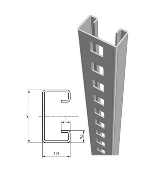 SZERELŐPROFIL 41X21X1,5mm  3m SIMA