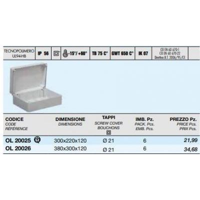 KÖTŐDOBOZ 300X220X120 IP56