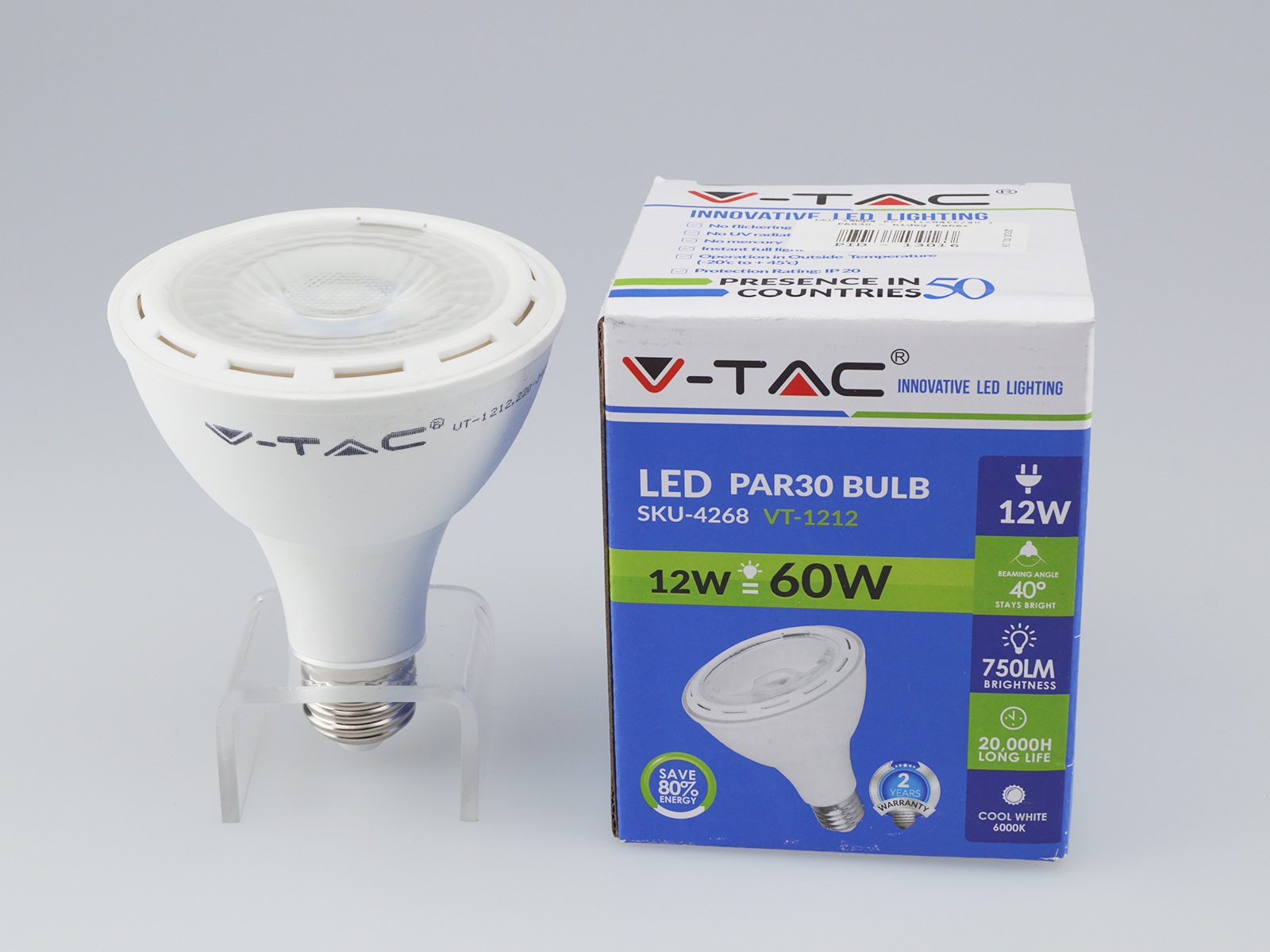 E27 LED lámpa (12W/40°) par30 hideg