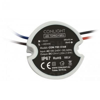 LED TÁPEGYSÉG 15W 12V DC IP67