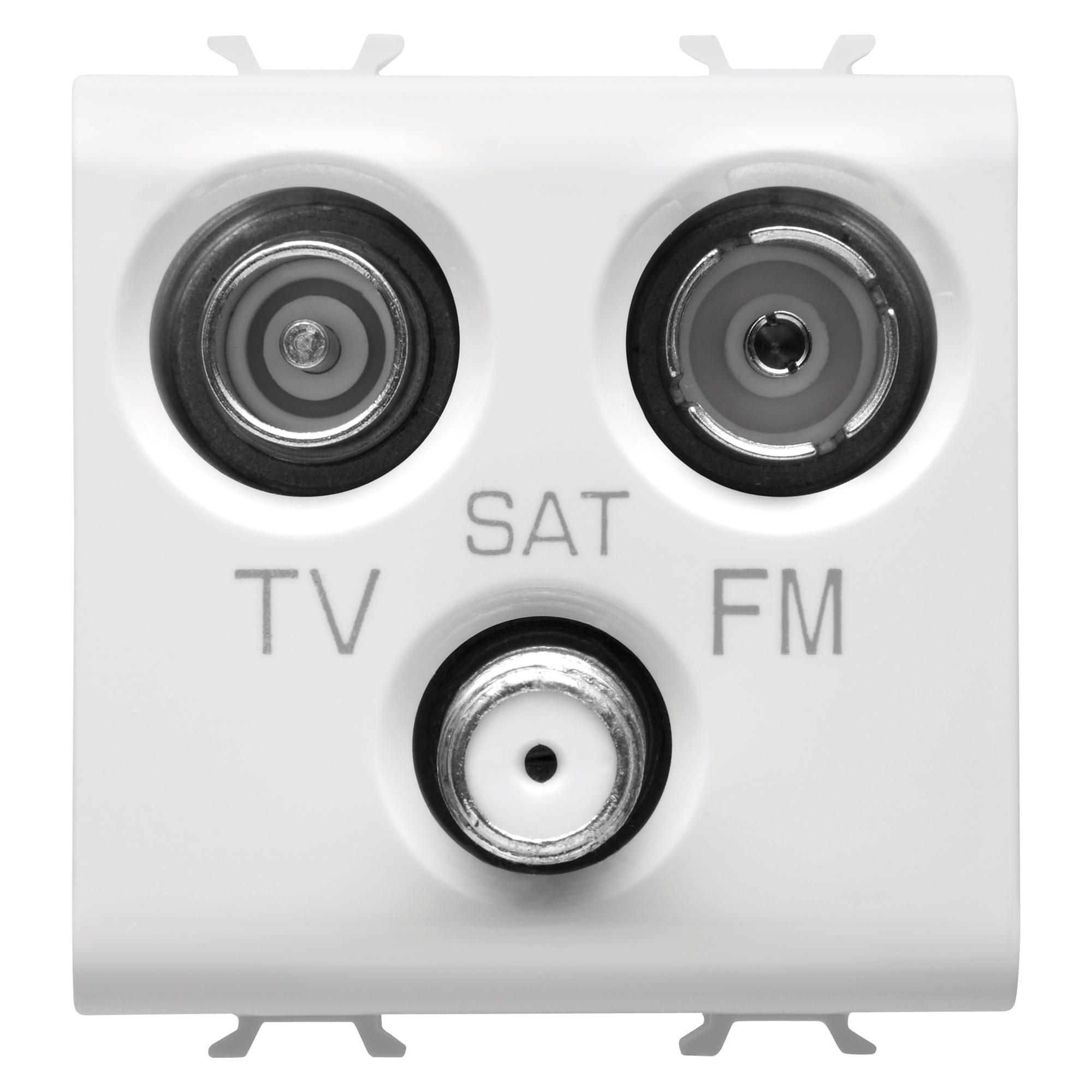 TV - FM - SAT csatlakozó aljzat - végzáró - 2 modulos - fényes fehér - chorusmart