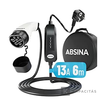 ABSINA AUTÓTÖLTŐ TYPE2 3KW 16A 1F@