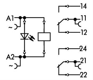 RELÉMODUL 230V AC 2 VÁLTÓÉRINTKEZŐ