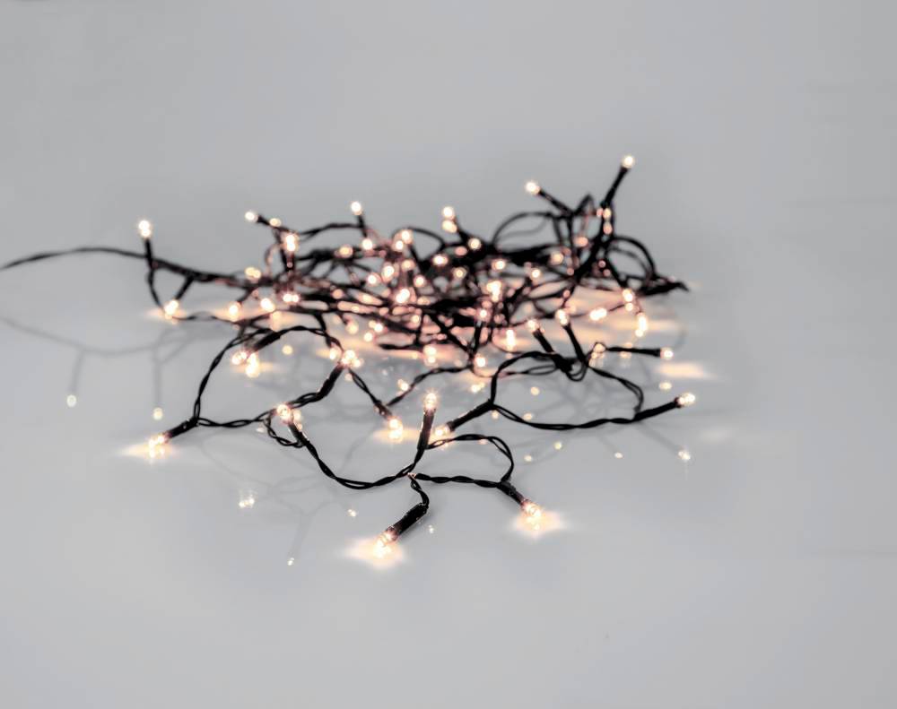FÉNYFÜZÉR KÜLTÉRI FEKETE 80LED WW 5@