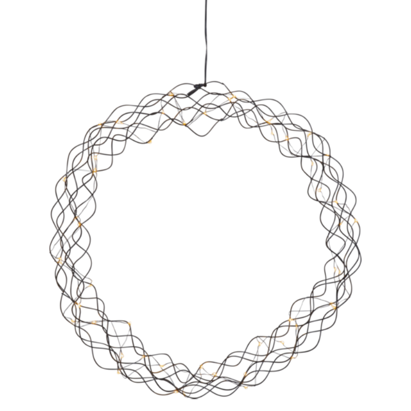 KOSZORÚ FÜGG. FEKETE 50LED O48 220V*