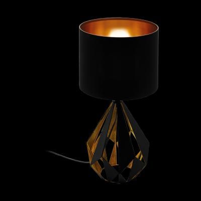 ASZTALI E27 1X60W FEKETE/VRÉZ CARLT