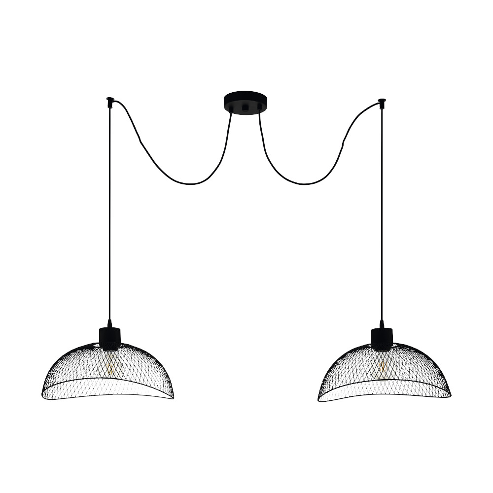 Függeszték E27 2x60W fekete Pompeya*