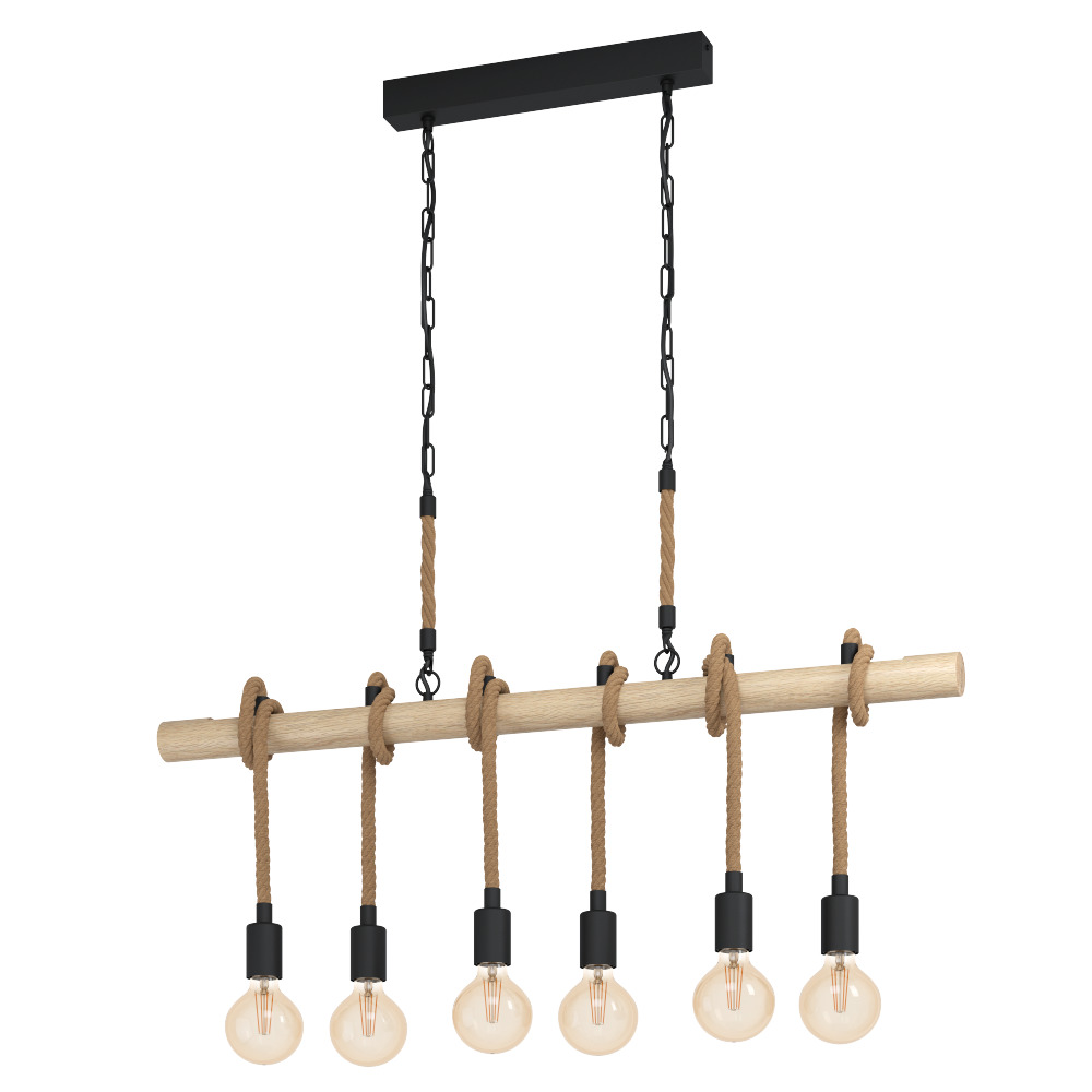 FüggesztékE27 6x40Wfekete/faYoungst@