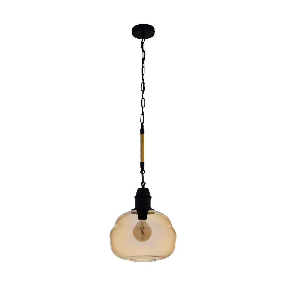 Függ.E27 1x40W fekete/amber Marysvi*