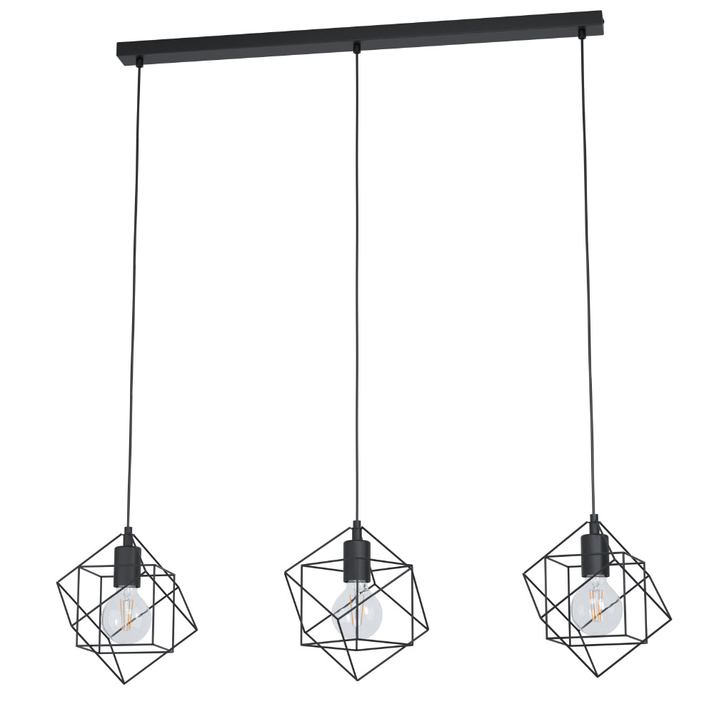 Függeszték E27 3x60W fekete Straito