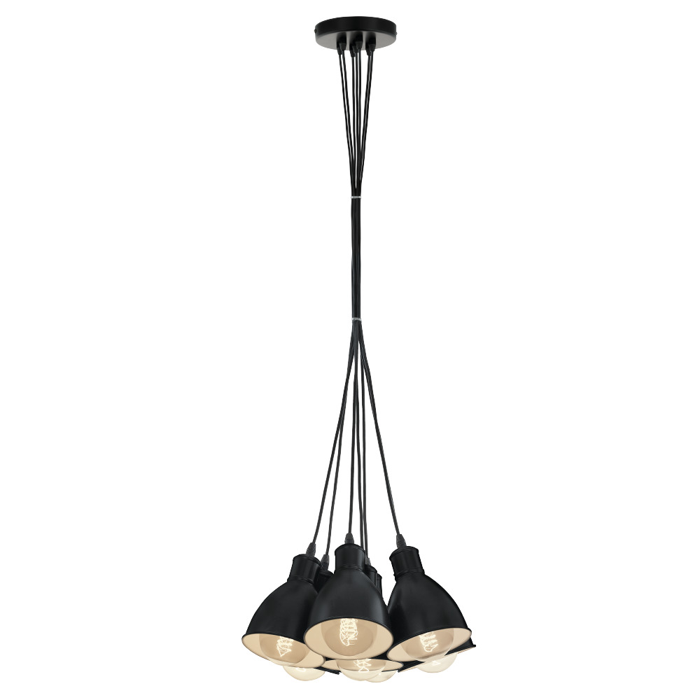 PRIDDY Függeszték E27 7x60W fekete*