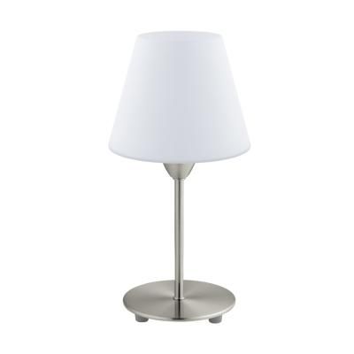 Asztali E14 1x60W mattnikkel/fehér@