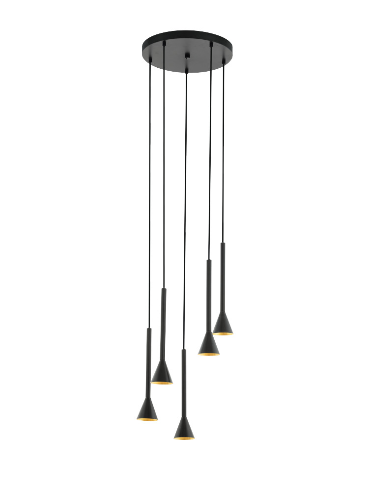 CORTADERAS Függ.GU10LED 5x5W fekete@