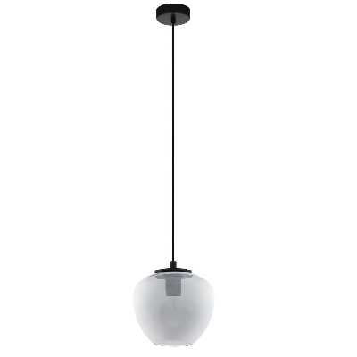 Függ.E27 1x40W 29cm fekete/átl Prio*