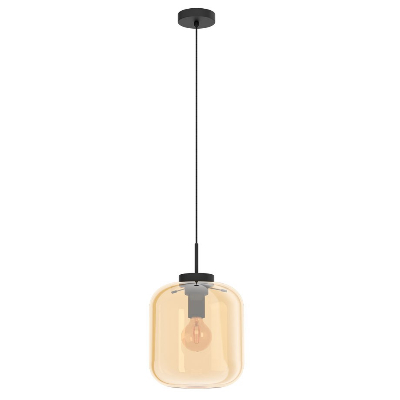Függ E27 1x40W 25cm fek/amber Bulci*