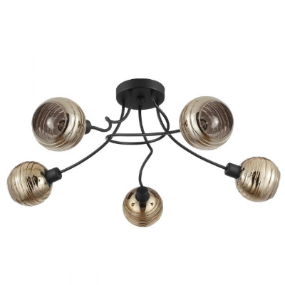 Menny E27 5x40W fekete/arany Creppo*