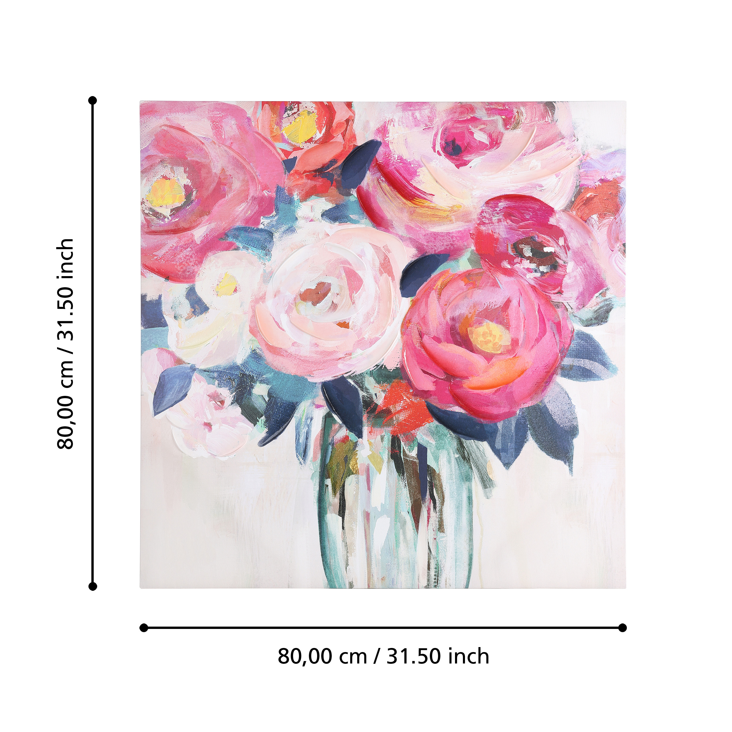 Kép 80X80X3,7cm rózsacsokor @