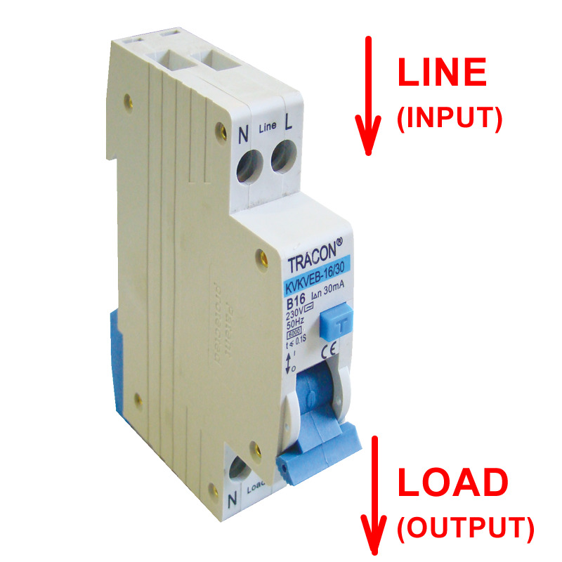 Kombinált védőkapcsoló 32A 2P B 30mA 6kA AC 1 modul szélesség