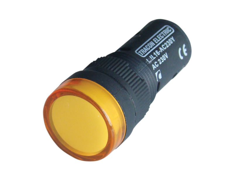 Jelzőlámpa 16mm-es LED-es 24V sárga AC/DC