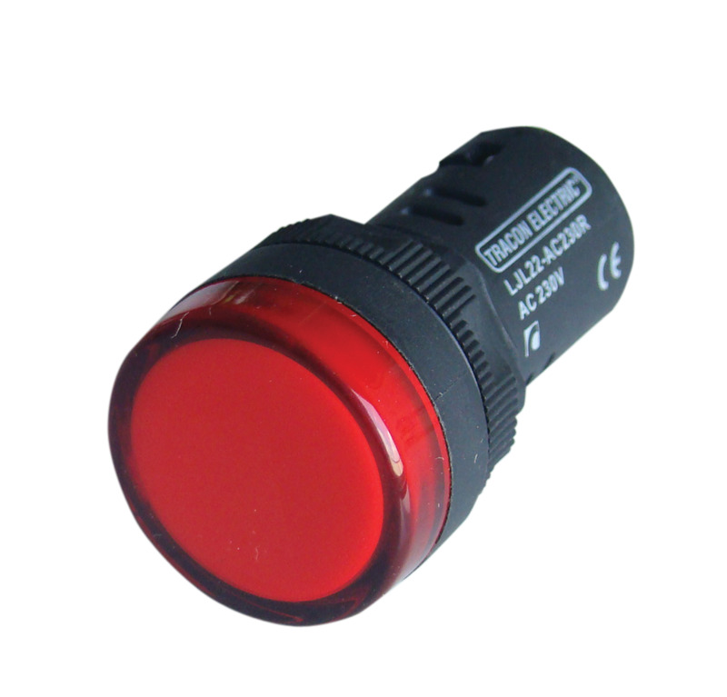 Jelzőlámpa 22mm-es LEDes 12V piros