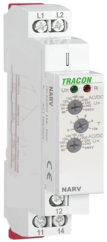 Feszültségfigyelö relé 1 fázisra AC/DC 110-240V 0,1s-10s