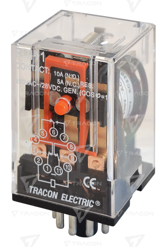 RELÉ TRACON 24V DC 11 LÁBAS  KISREL