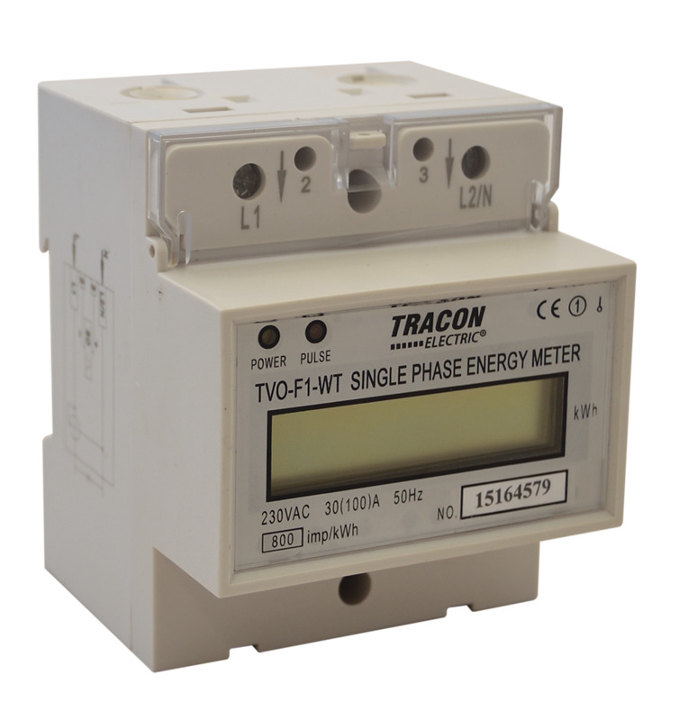 Fogyasztásmérő 1F. 230V 30/100/A direkt, átfűzős