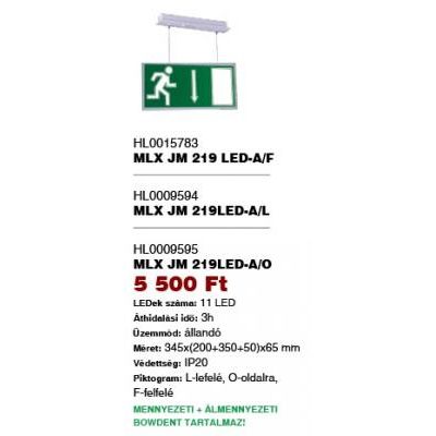 VÉSZVIL.LED FALI 3h ÁLLANDÓ OLDALRA