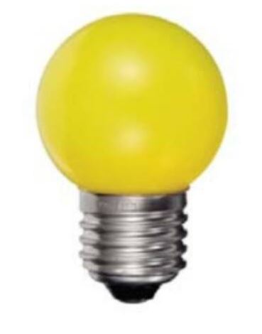 Szines LED gömb 0,5W E27 sárga dura l140pb ping ball LED 0,5W E27