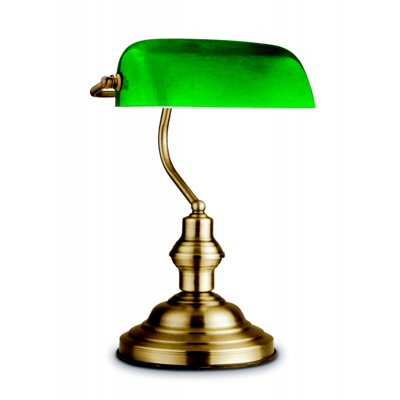 Asztali lámpa bronz váz zöld üveg búrával LXBXH:250x190x360 EXKl 1