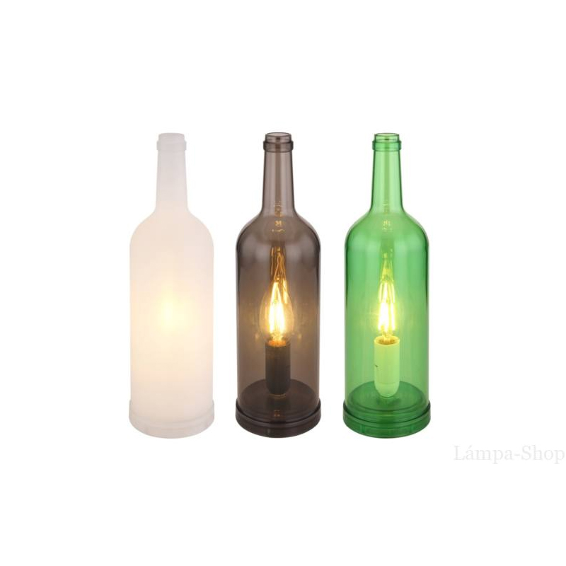 Asztali lámpa üveg forma akril füst színű és szatén kivitelben. O:85