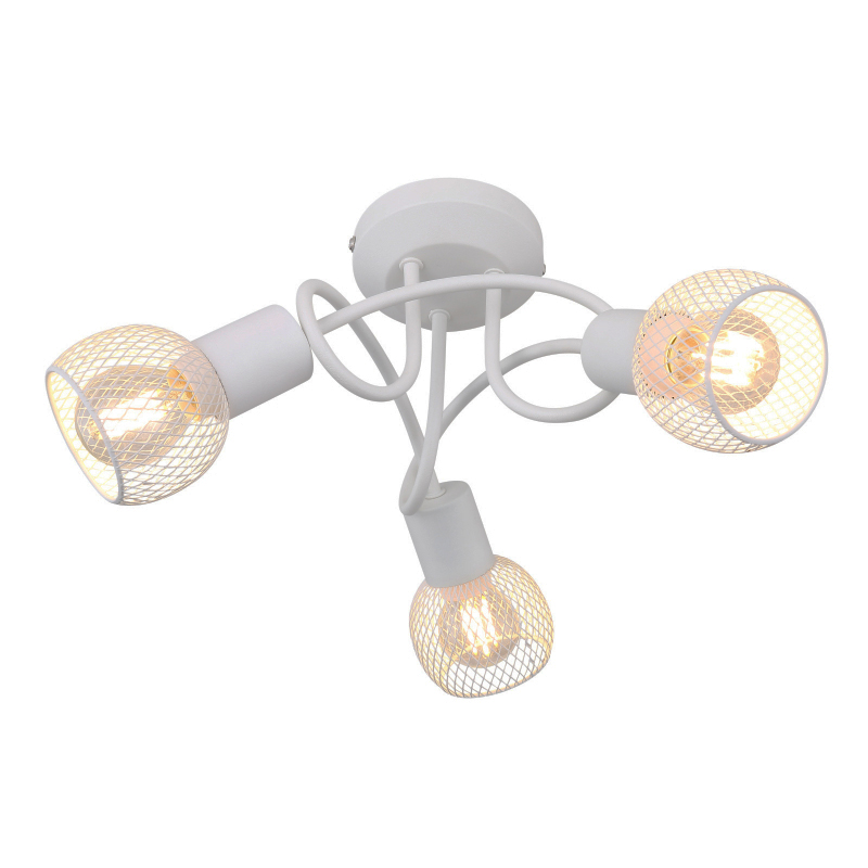 Mennyezeti lámpa fém fehér  fehér dróthálóból szőtt búrával O:360, h: