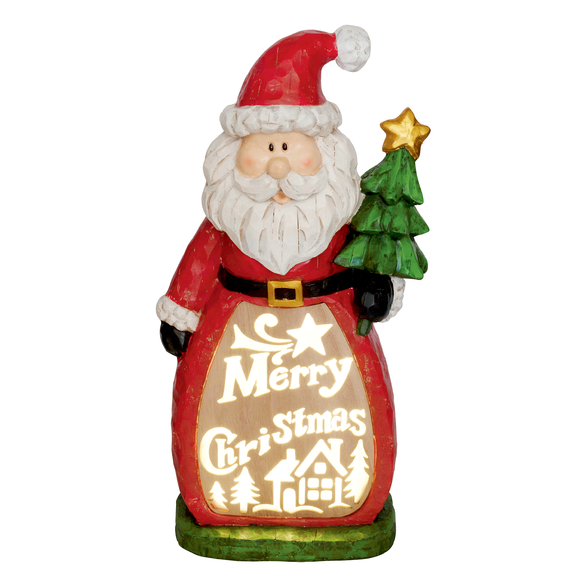 XMAS LED-ES KERÁMIA FIGURA MIKULÁS