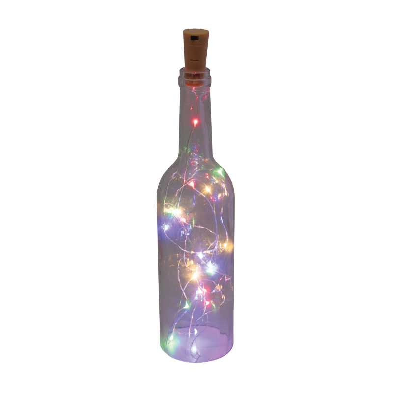 XMAS LED-es FÜZÉR ÜVEGDUGÓ SZÍNES