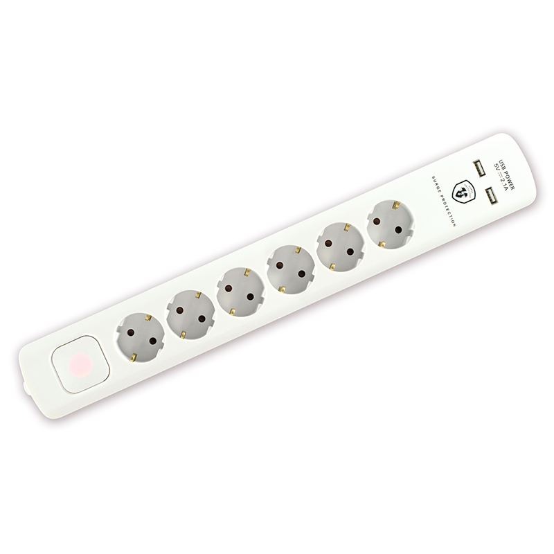 ELOSZTÓ 6-OS TÚLFESZVÉD+USB CSATL.