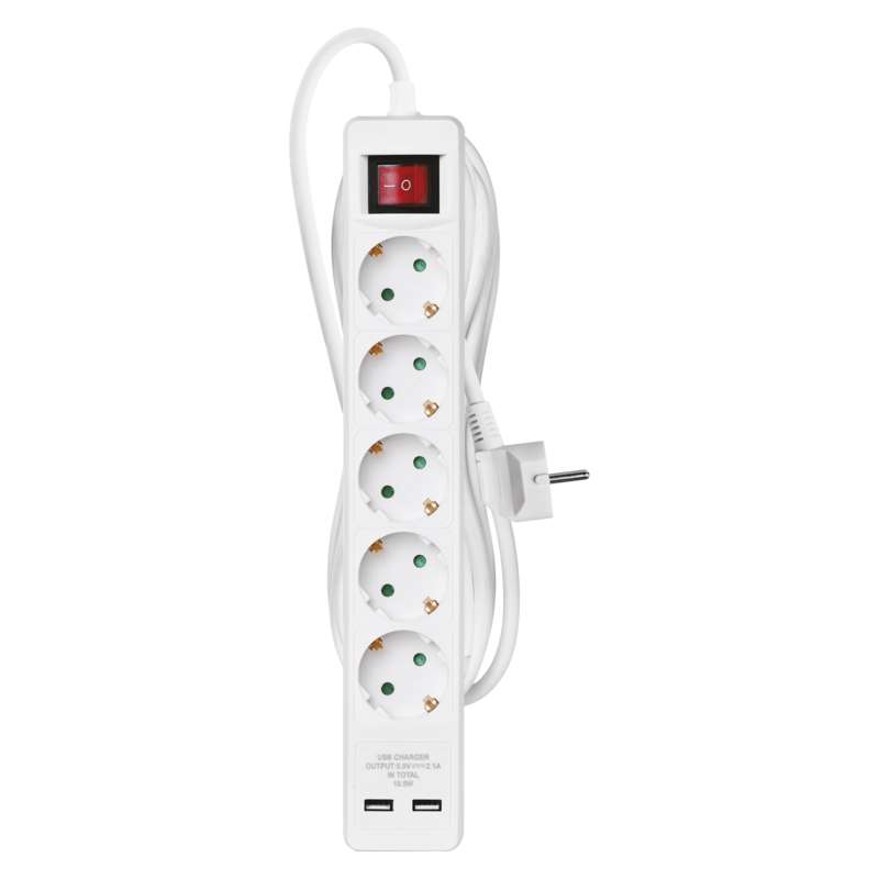 ELOSZTÓ 5ALJ 3M KAP. 1.5MM+2×USB