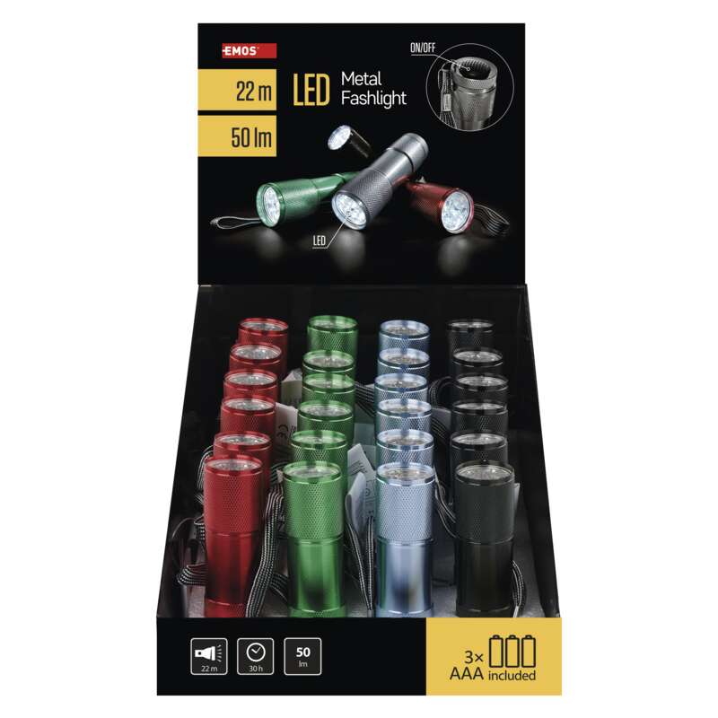 LED LÁMPA 9 LED 3×AAA 24DB