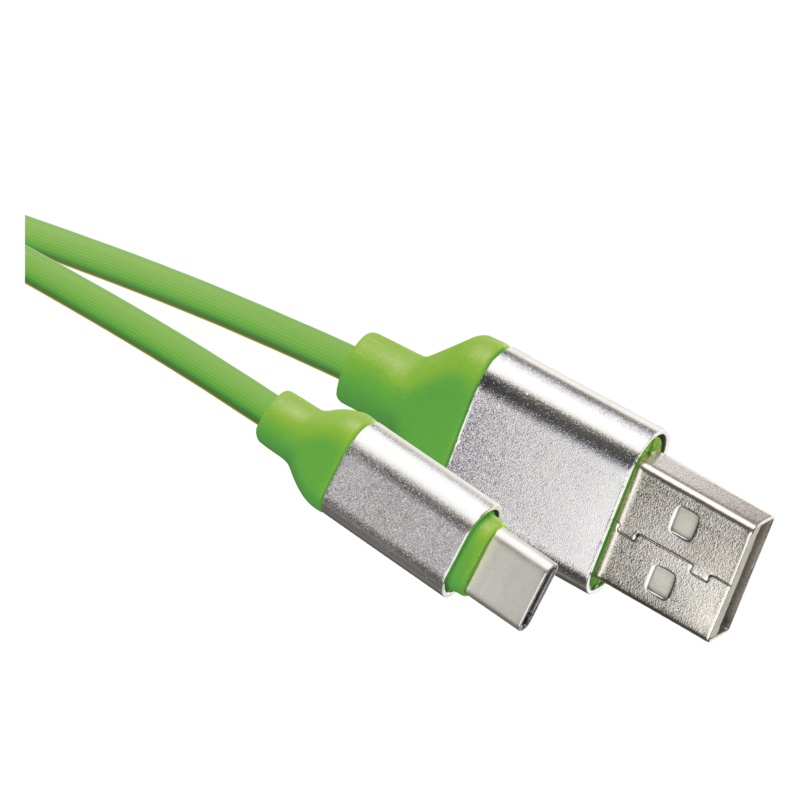 USB A 2.0 / USB-C 2.0 1 m USB-A 2.0 / USB-C 2.0, 1 m, zöld