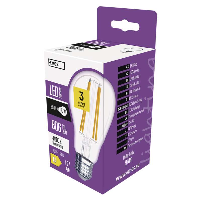 LED E27 NORM   5,9W 806lm  NW
