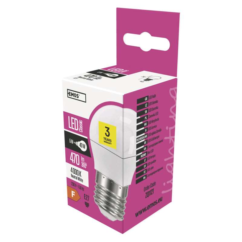 LED  MINI GL 5W(40W) 470lm E27 NW