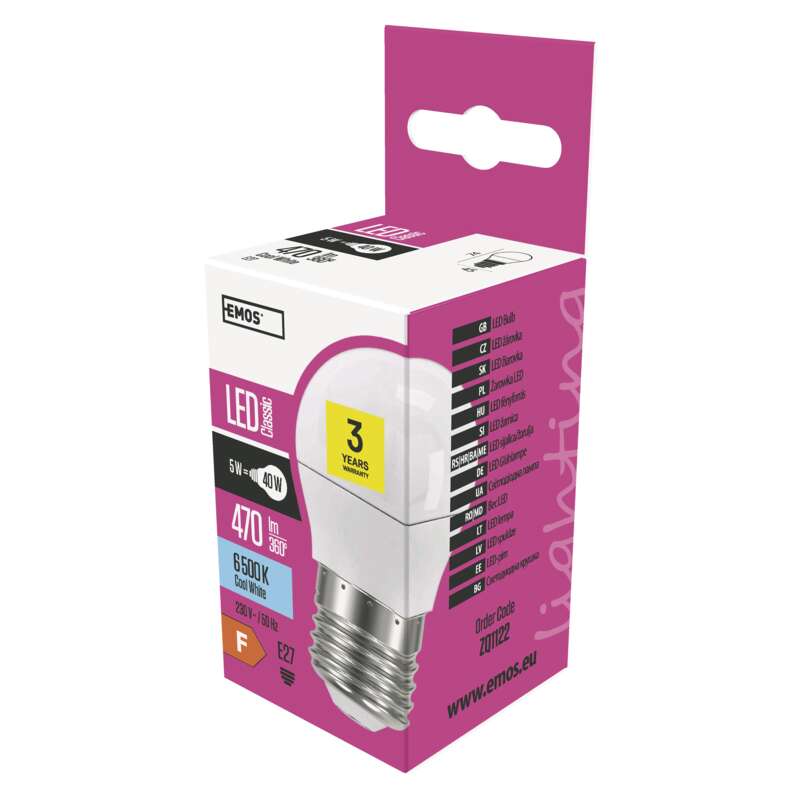 LED  MINI GL 5W 470lm E27 CW