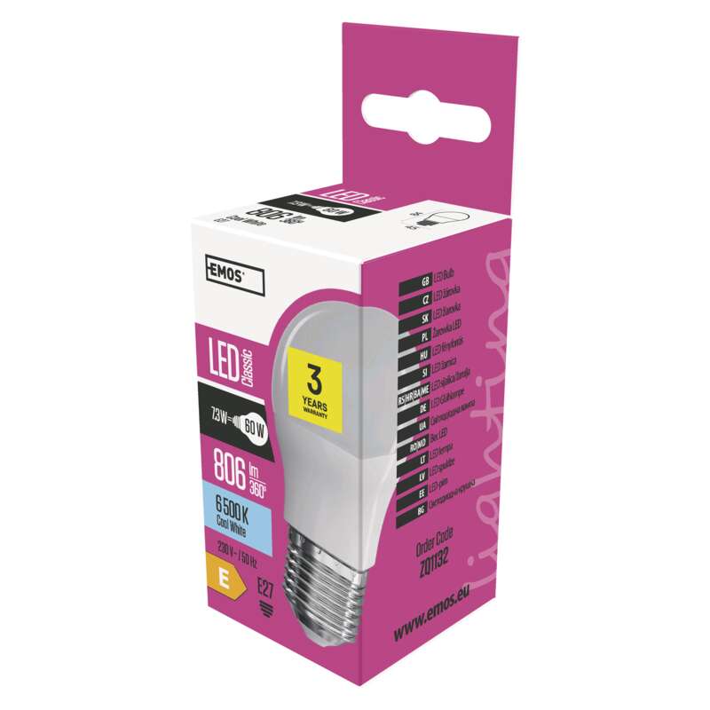 LED  MINI GL 7,3W(60W) 806lm E27 CW