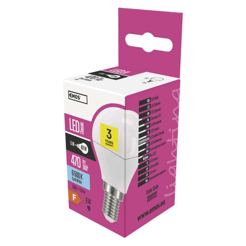 LED  MINI GL 5W(40W) 470lm E14 CW